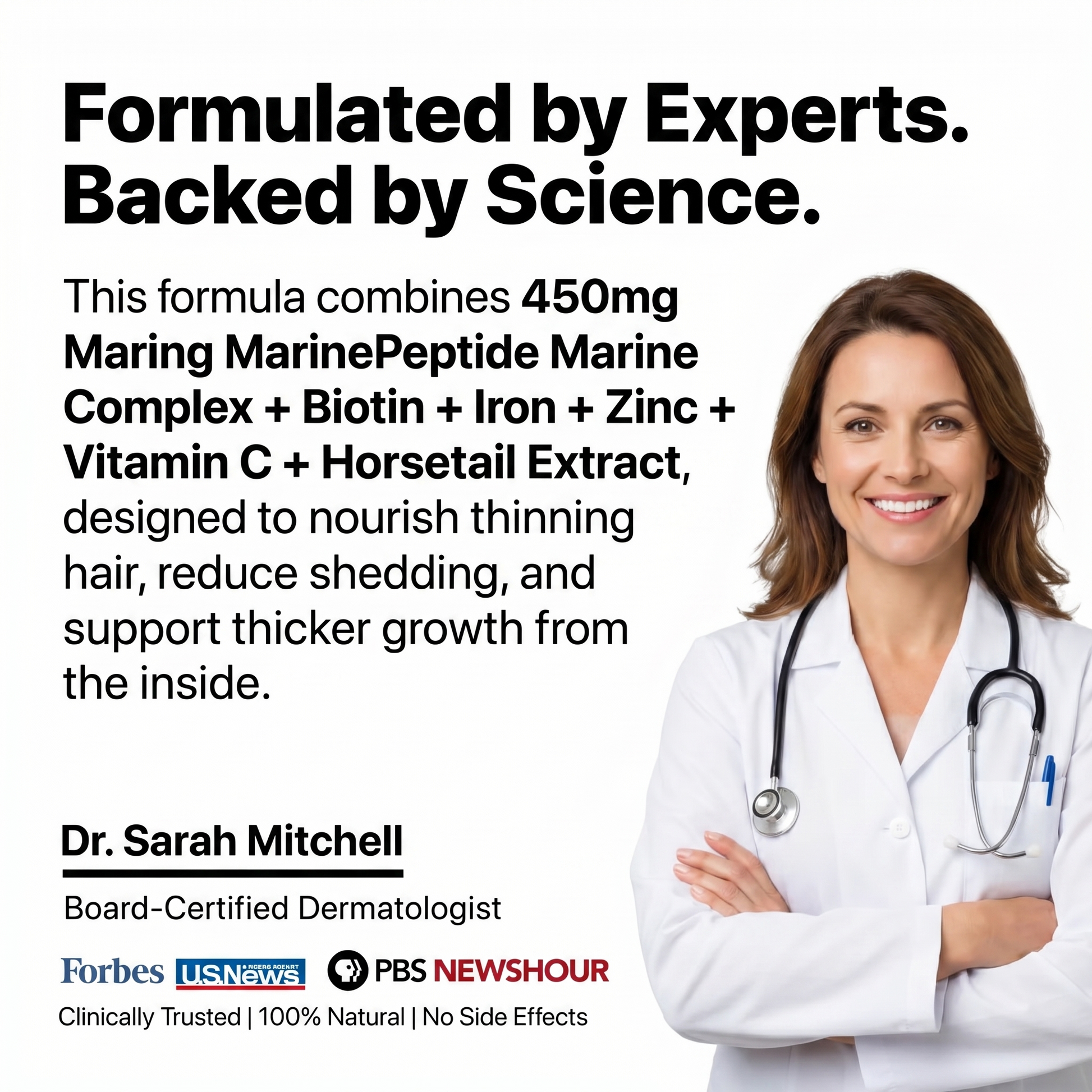 Formulated by Experts Backed by Science Dr Sarah Mitchell
